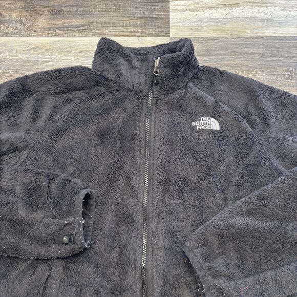 The North Face Osito Jacket TNF Black Womens M Mock Neck Full Zip Fuzzy Fleece - Picture 1 of 8